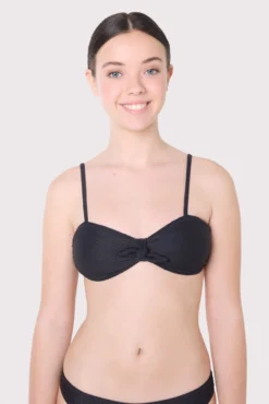 Top bikini juvenil texturizado con lazo y relleno extraíble