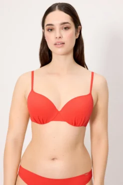 Top bikini micropiqué coral copa C