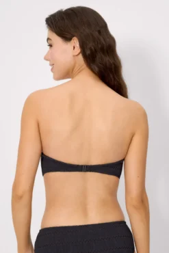 Top bikini push-up textura negro copa C