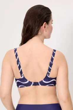 Top bikini reductor estampado ondas marino copa F
