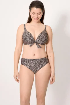 Top bikini reductor estampado con brillo copa D