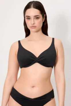 Top bikini reductor micropiqué negro copa C