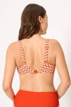 Top bikini reductor micropiqué estampado coral copas E y F