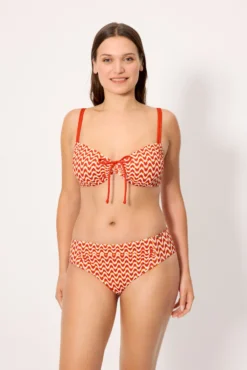 Top bikini reductor micropiqué estampado coral copa D