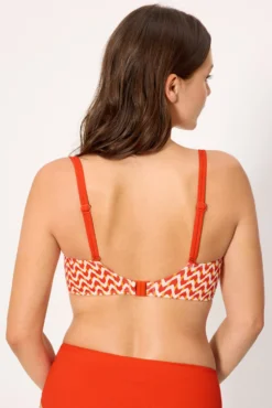 Top bikini reductor micropiqué estampado coral copa D