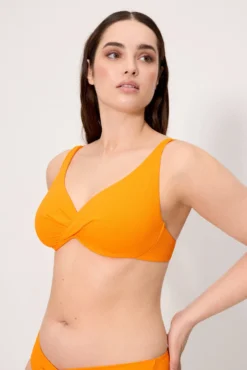 Top bikini reductor micropiqué naranja copa C