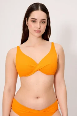 Top bikini reductor micropiqué naranja copa C