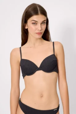 Top bikini textura negro copa B