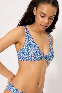 Top bikini triángulo liberty azul copa C