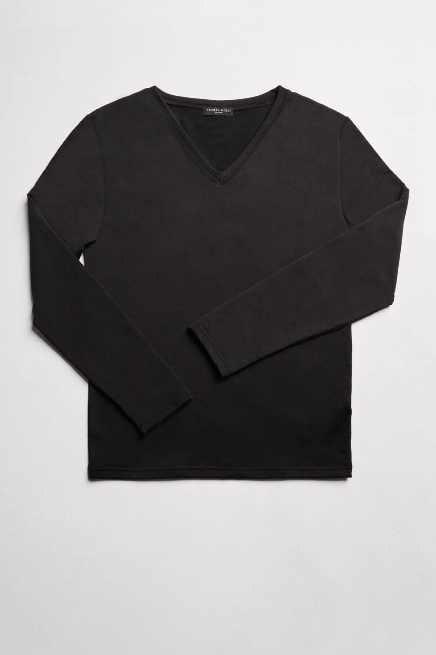 TÉRMICO Camiseta interior cuello pico manga larga negro