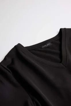 TÉRMICO Camiseta interior cuello pico manga corta negro
