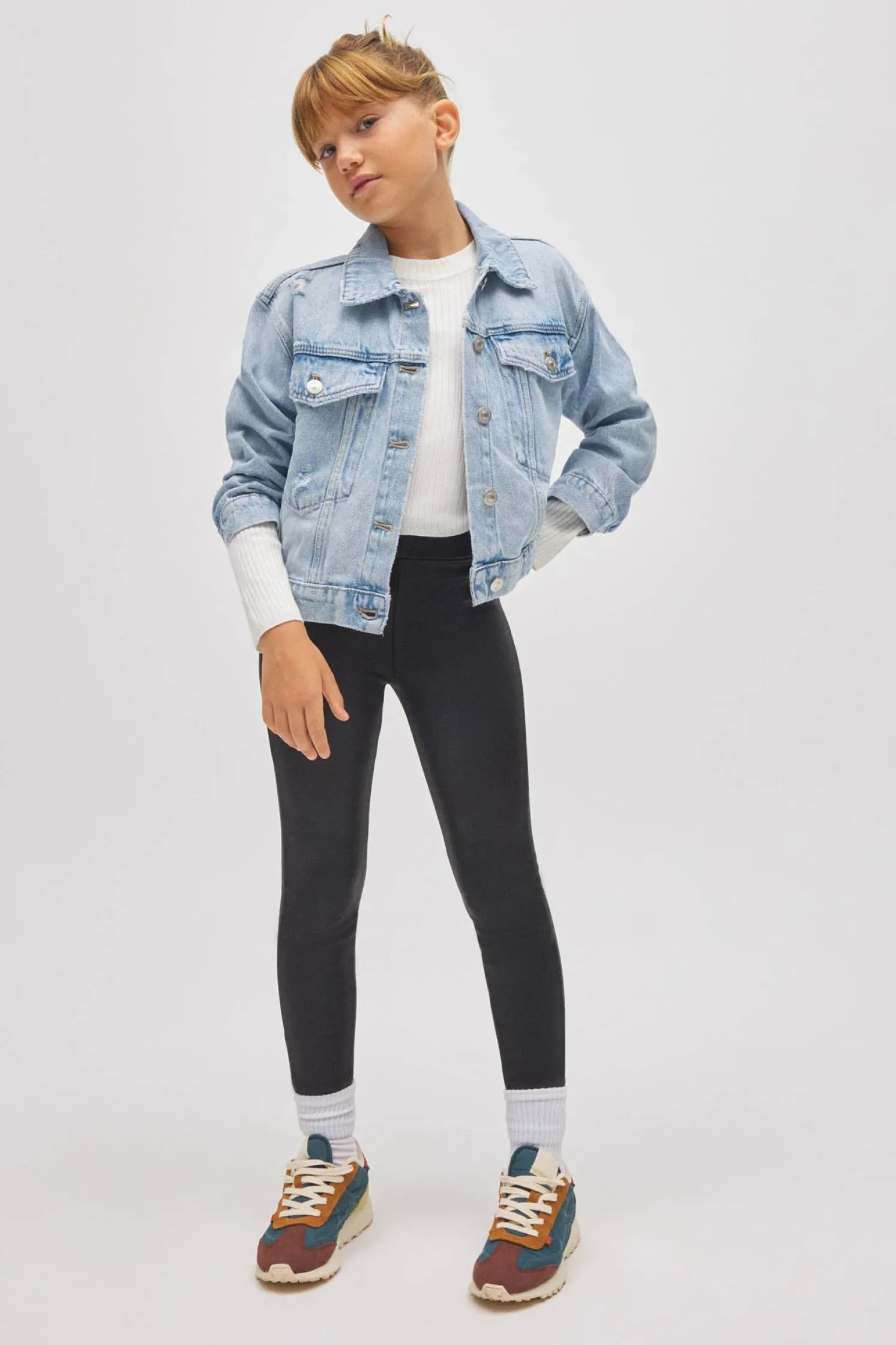 TÉRMICO Leggings afelpados niña efecto piel negro