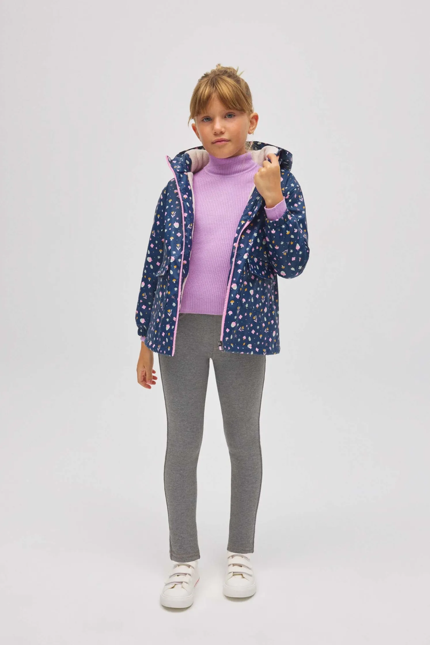 TÉRMICO Leggings afelpados niña efecto vaquero gris