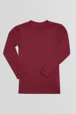 TÉRMICO LIGERO Camiseta manga larga cuello semicisne granate
