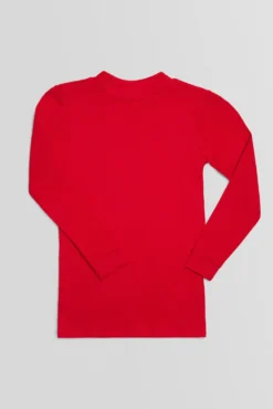 TÉRMICO LIGERO Camiseta manga larga cuello semicisne rojo