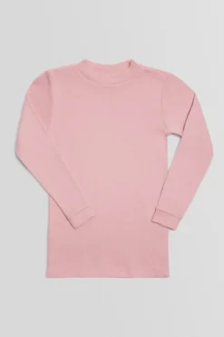 TÉRMICO LIGERO Camiseta manga larga cuello semicisne rosa