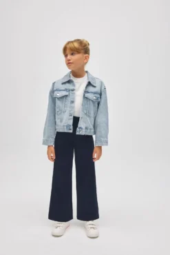 TÉRMICO LIGERO Pantalón niña afelpado ancho detalle bolsillos marino