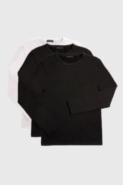 TÉRMICO Pack 3 camisetas negro y blanco mujer manga larga