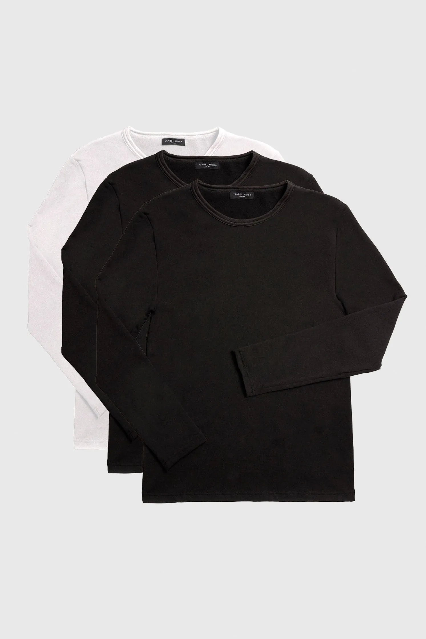 TÉRMICO Pack 3 camisetas negro y blanco mujer manga larga