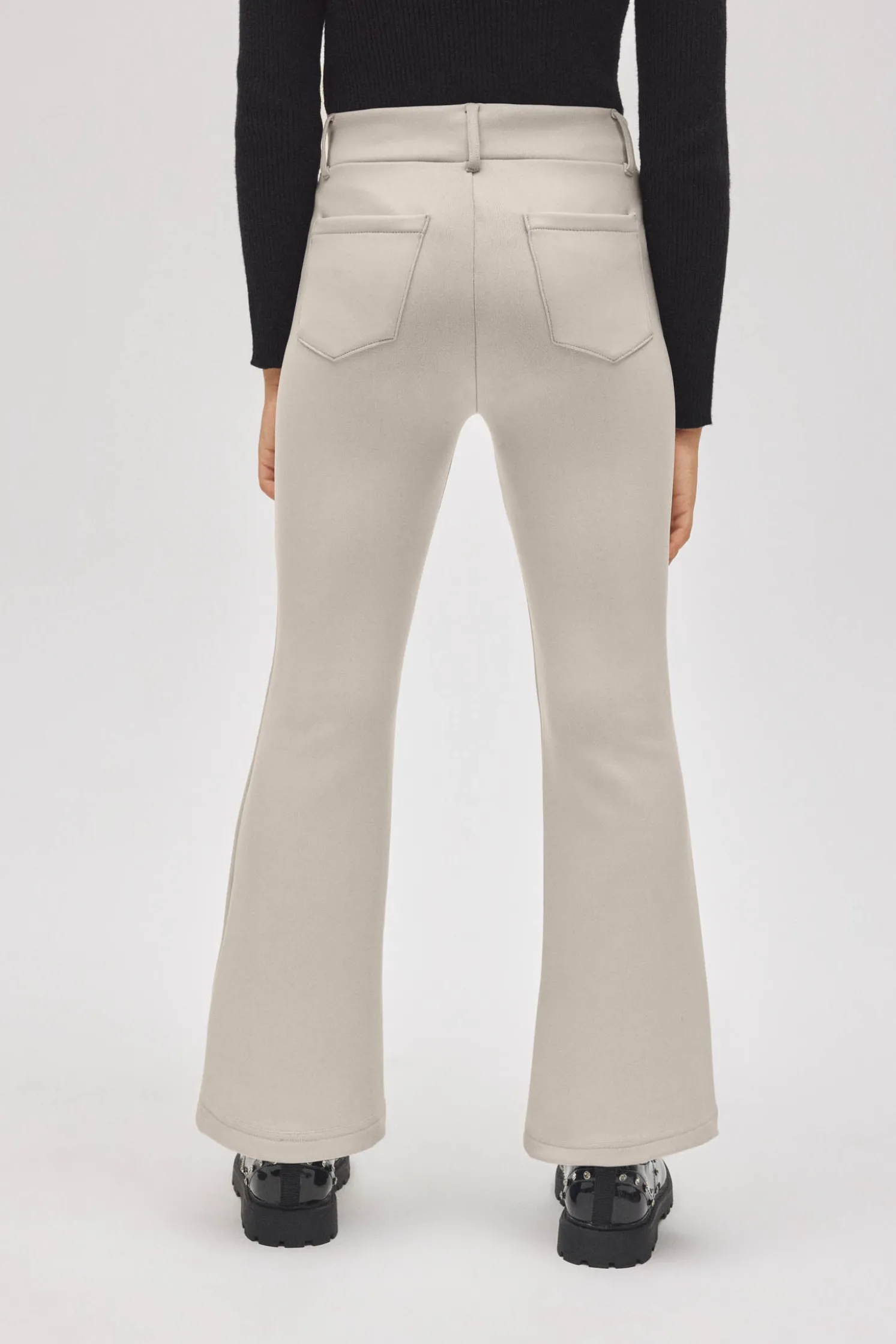TÉRMICO Pantalón afelpado niña efecto piel flare marfil
