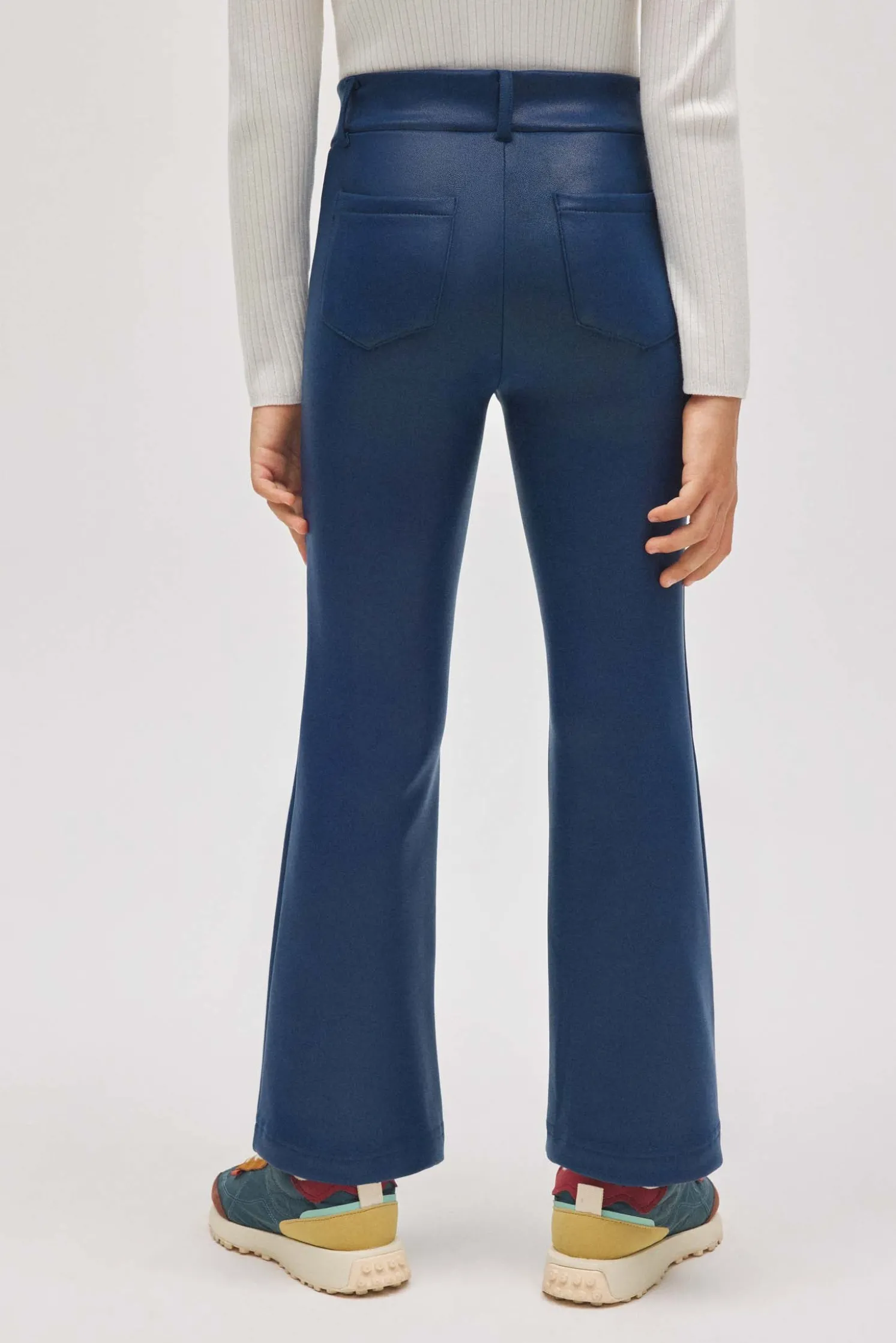 TÉRMICO Pantalón afelpado niña efecto piel flare marino