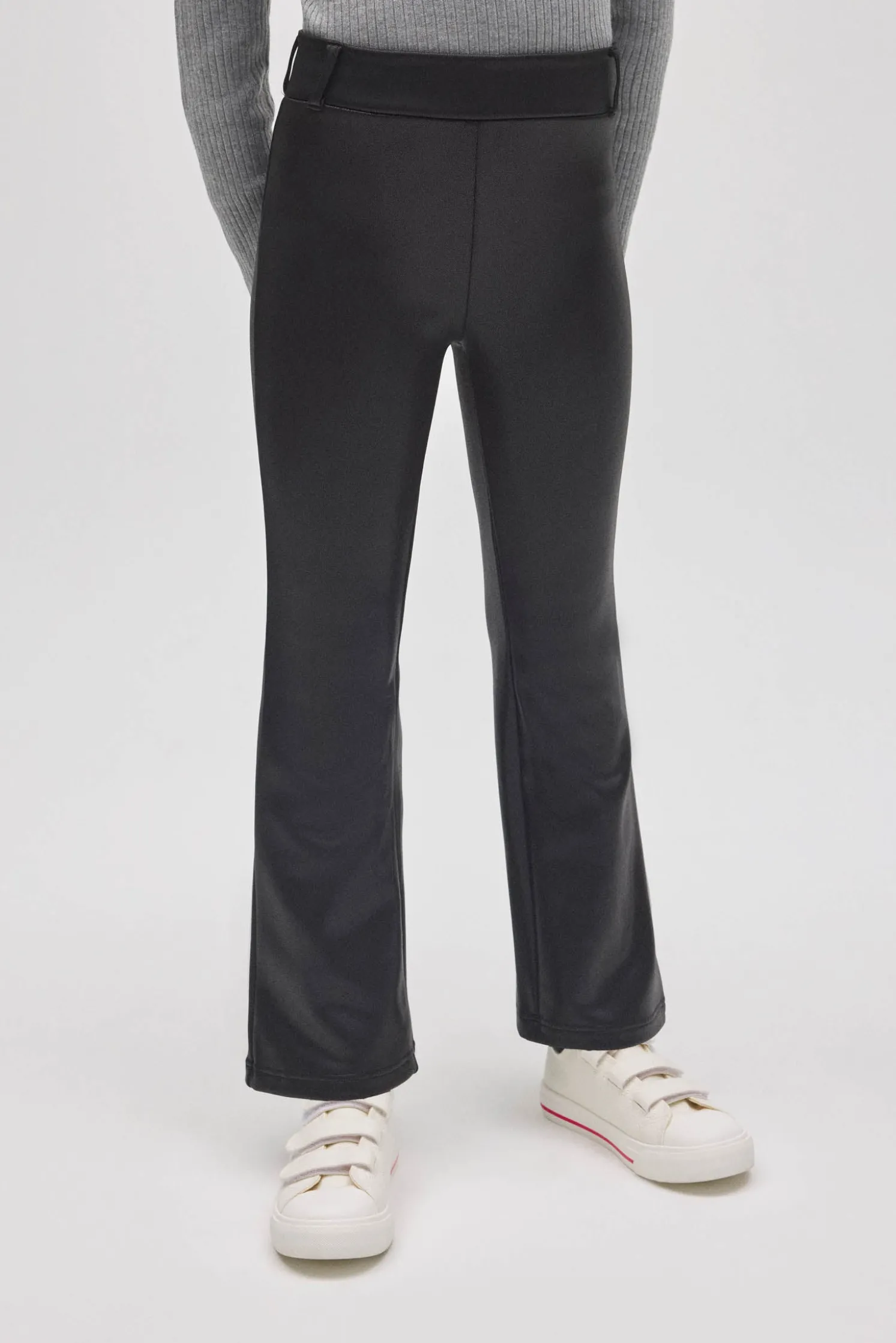TÉRMICO Pantalón afelpado niña efecto piel flare negro