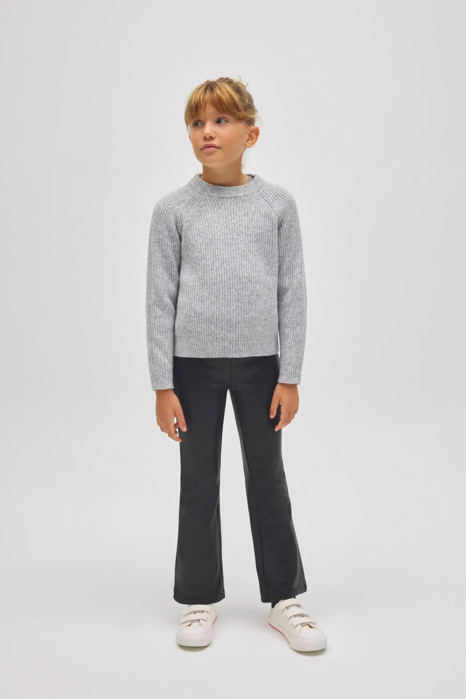 TÉRMICO Pantalón afelpado niña efecto piel flare negro
