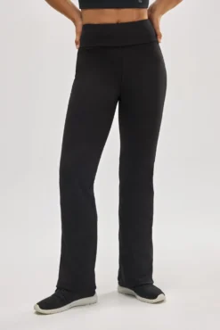 ULTRA TÉRMICO Leggings flare estilo deportivo afelpado polar negro