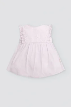 Vestido body bebé sin mangas detalles volantes