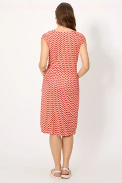Vestido corto cruzado coral