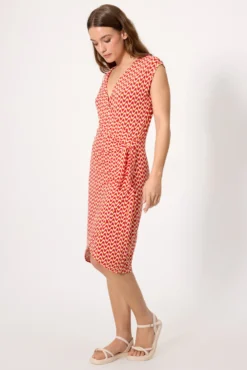 Vestido corto cruzado coral