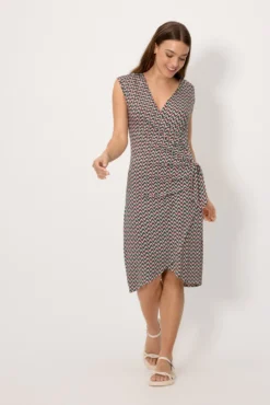 Vestido corto cruzado verde botella