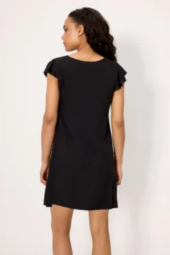 Vestido corto cuello en V negro