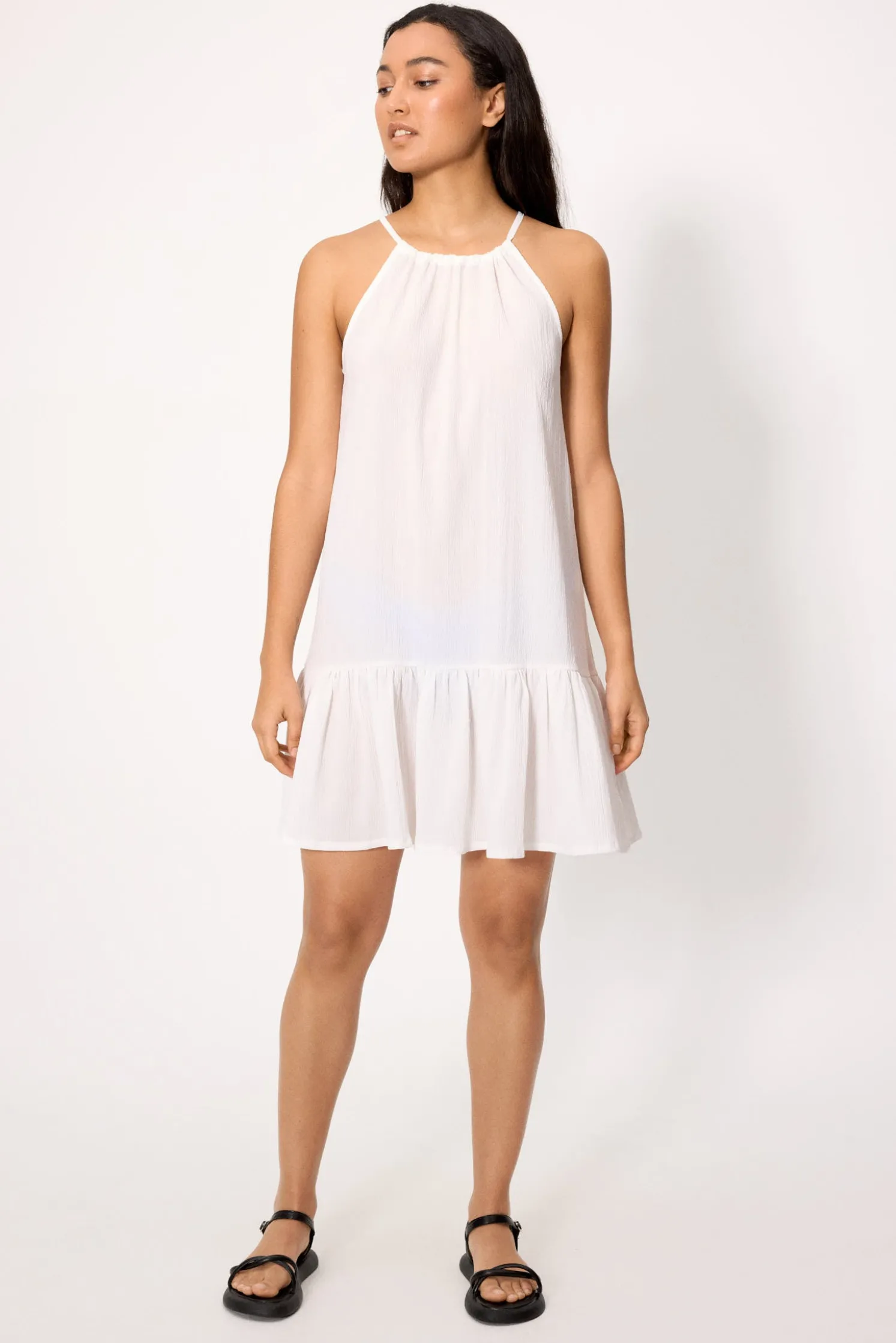 Vestido corto ligero tirantes blanco