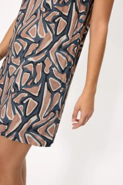 Vestido corto tirantes anudado estampado
