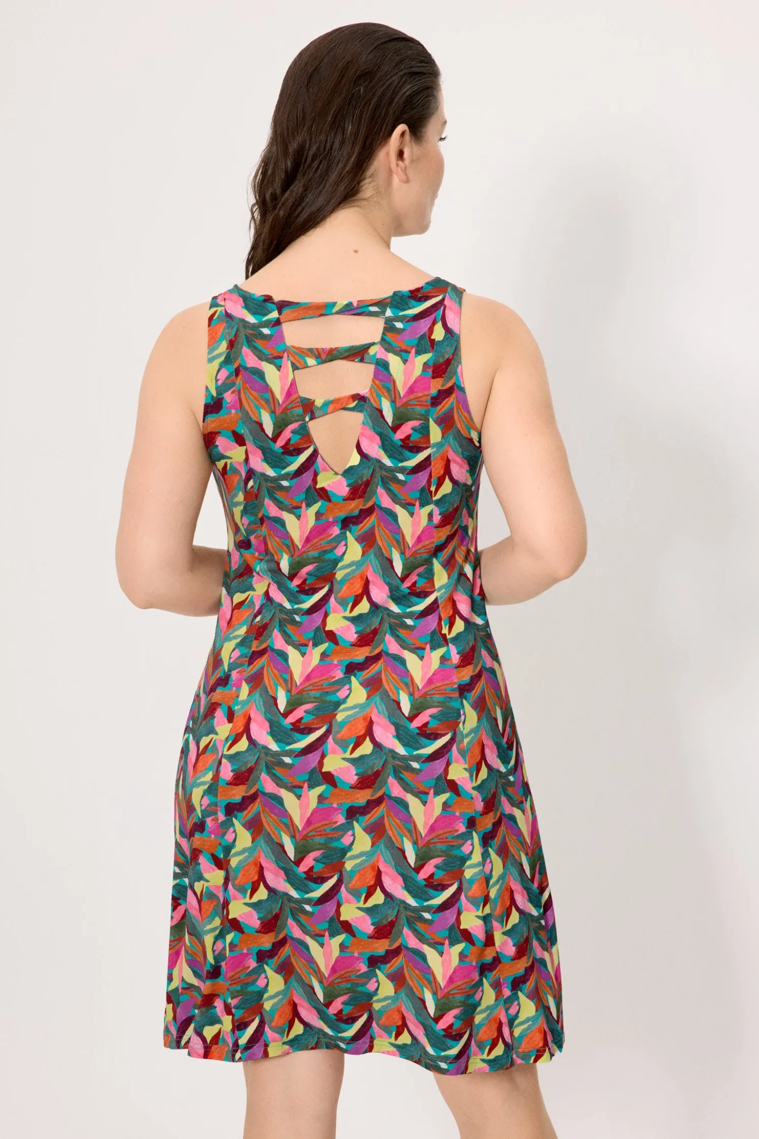 Vestido corto tirantes recto estampado