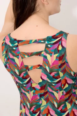 Vestido corto tirantes recto estampado