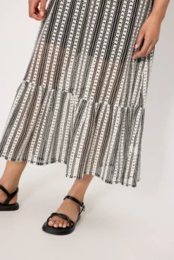 Vestido largo calado con forro interior