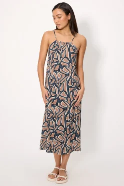 Vestido largo tirantes estampado
