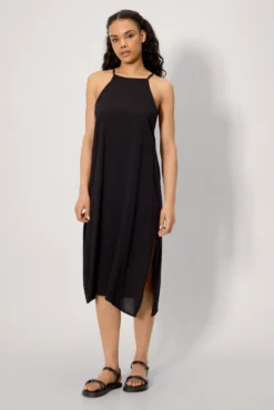 Vestido largo tirantes regulables negro