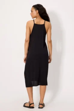 Vestido largo tirantes regulables negro