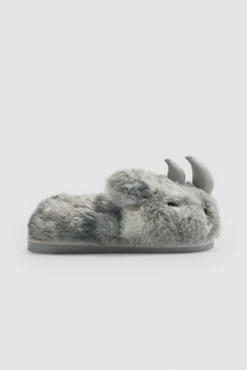 Zapatillas de casa infantiles rinoceronte con detalles 3D